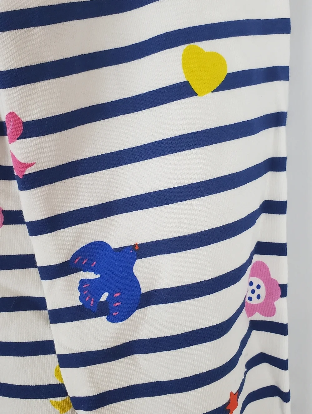 Mini Boden Tiered Sweatshirt Dress Navy/ Ivory Stripe Size 6-7Y
